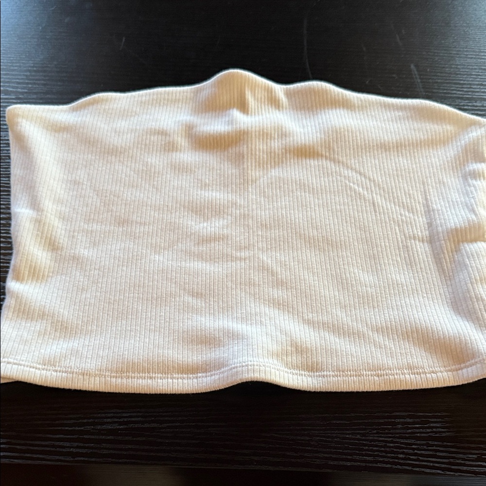 Garage White Ribbed Crop Top